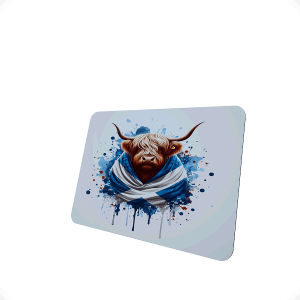 Highland Cow with Scottish Flag hardboard placemat